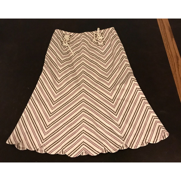 Anthropologie Elevenses Chevron Skirt with Side Ties - Size 6 - Picture 4 of 7